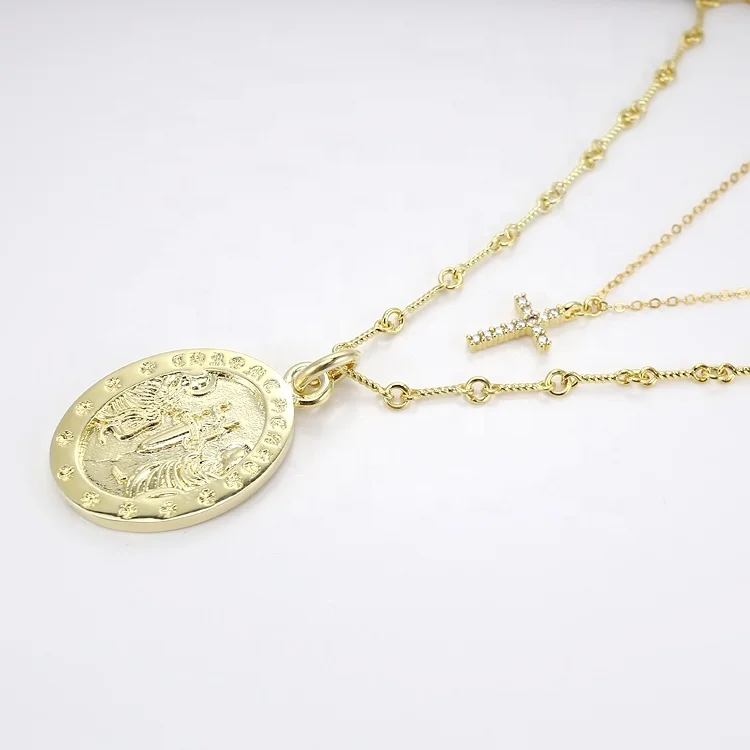 Винтаж ювелирные изделия ручной гравировкой 925 стерлингового серебра Круглый Кулон 14K 18K желтое золото монета кулон ожерелье