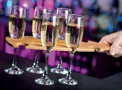 Bamboo Beer Tasting Tray Wooden Serving Paddle Beer Flight Glass Set