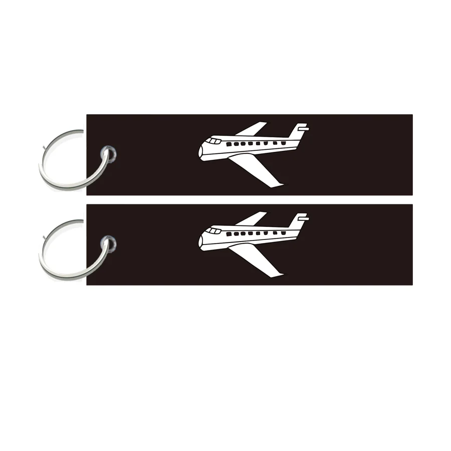Factory Directly Price Custom Airplane Embroidered Keychain Key chain Remove Flight Jet Tag