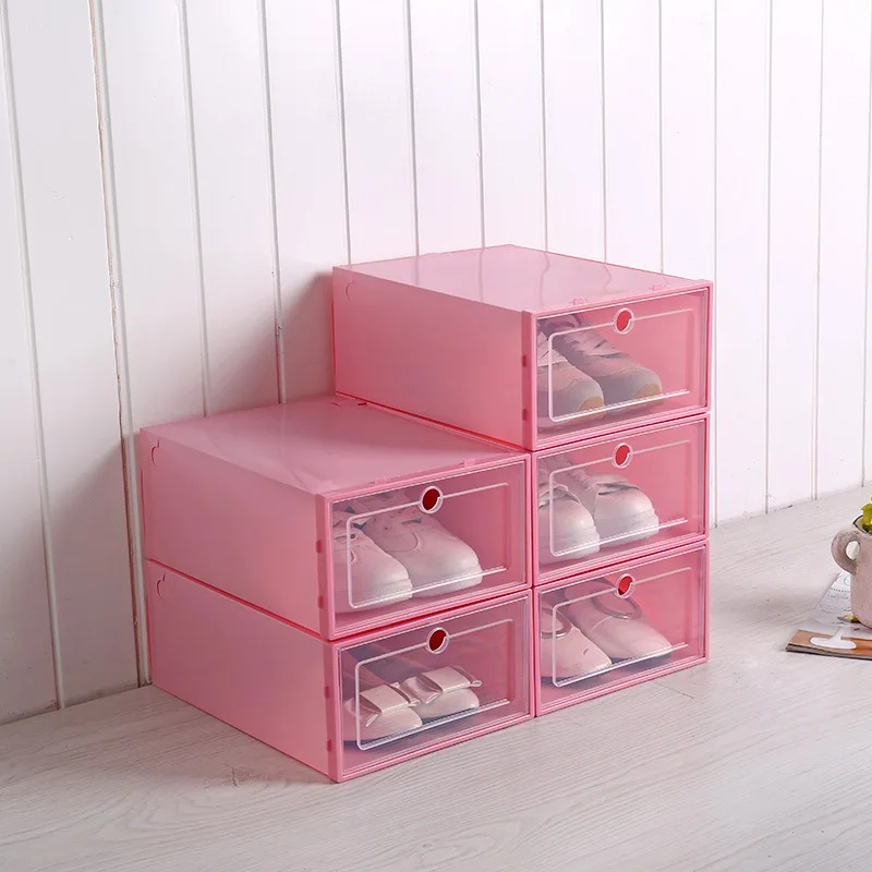 Hot sale plastic shoe storage boxes space-saving and foldable shoe boxes