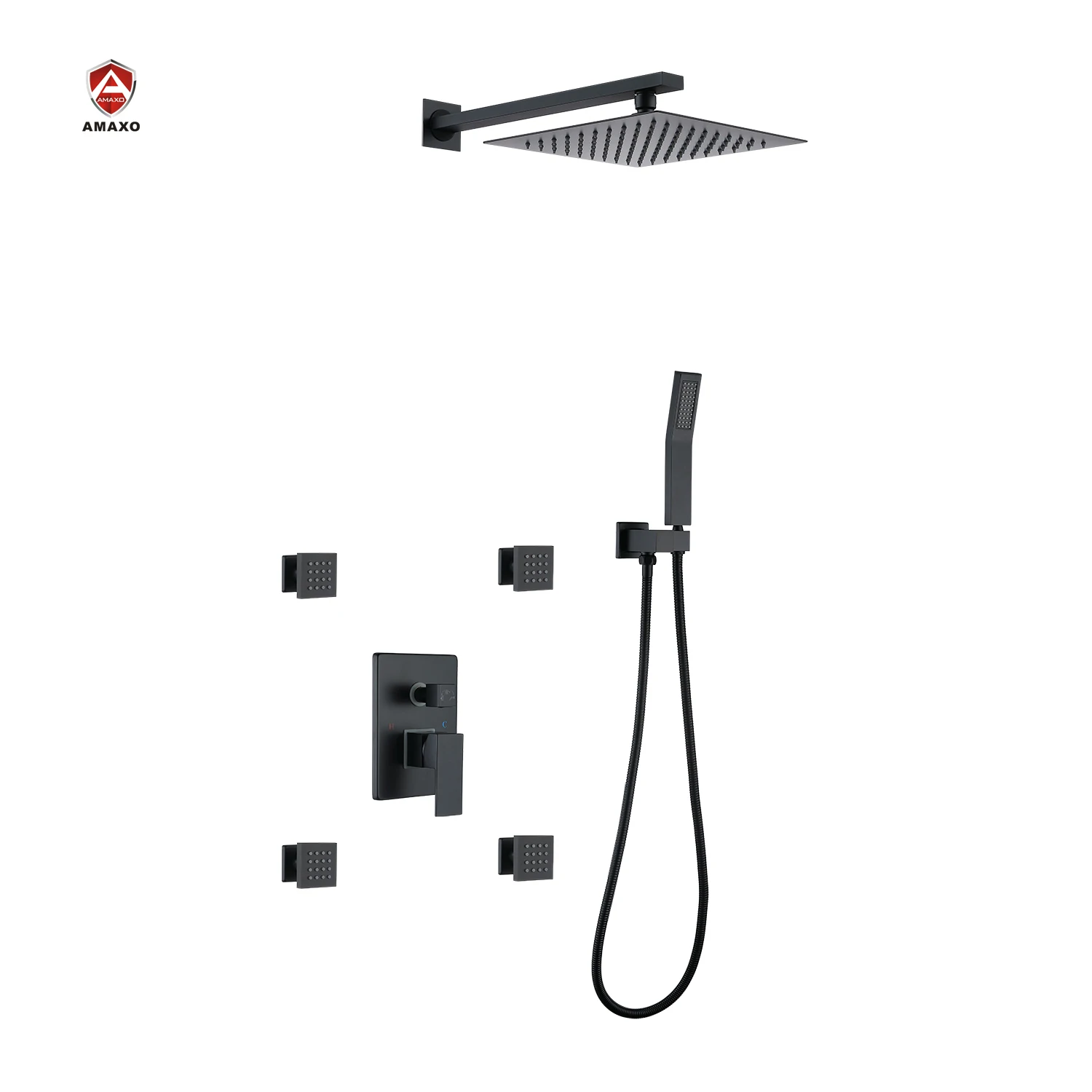 Hot Sales China Copper Wall Mounted Rain Massage Concealed Shower Set With Shower Head