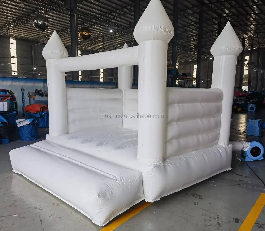 Home use 10ft kids party moon walk bouncer inflatable white wedding bouncy jumping castle mini white bounce house for sale