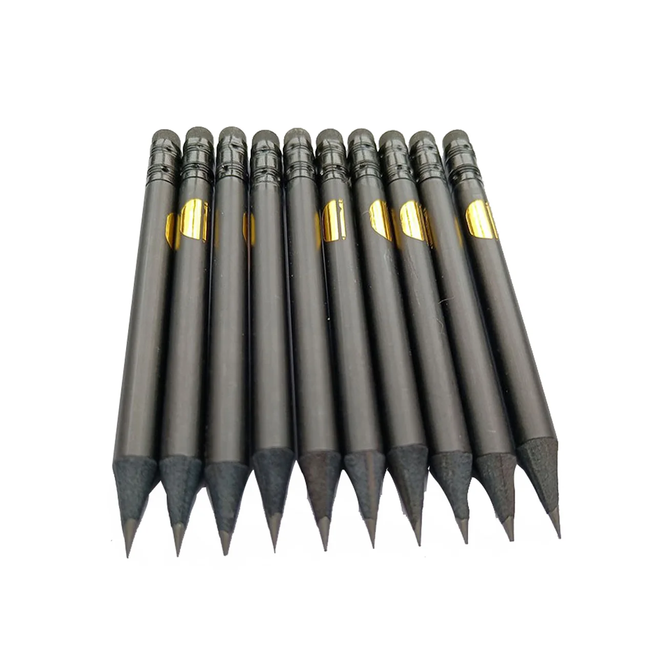 Mini Golf 3.5inch Black Wood Pencil With Eraser Short Customized Brand Black Wood HB Pencil Novelty Pencil For Children