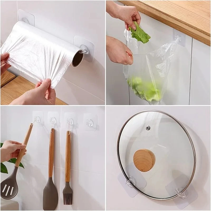 Hooks Transparent Strong Self Adhesive Door Wall Hangers Hooks Suction Heavy Load Rack Cup Sucker for Kitchen Bathroom