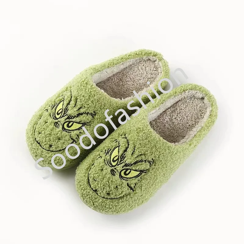 Фабричная низкая цена зимние теплые домашние тапочки для пар удобные рождественские с рисунком ужасов на Хэллоуин