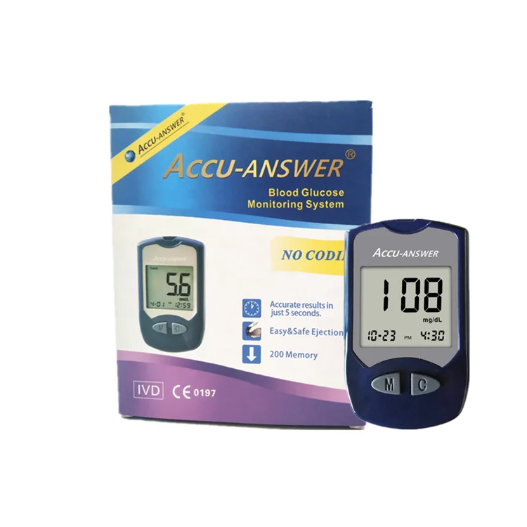 CE ISO13485 Electronic Blood Glucose Meter Glucometer Blood Glucose Monitor With Free Test Strips