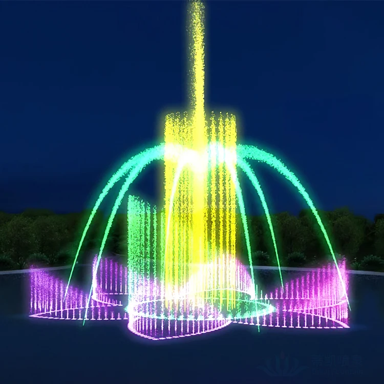 Современная крупномасштабная Простая установка, разнообразная Интерактивная производительность, фонтан воды, индивидуальное освещение, шоу