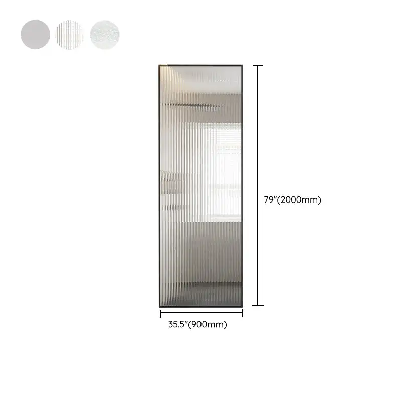 One Fixed Glass Door Tempered Glass Shower Screen Black Stainless Steel Frame Shower Screen