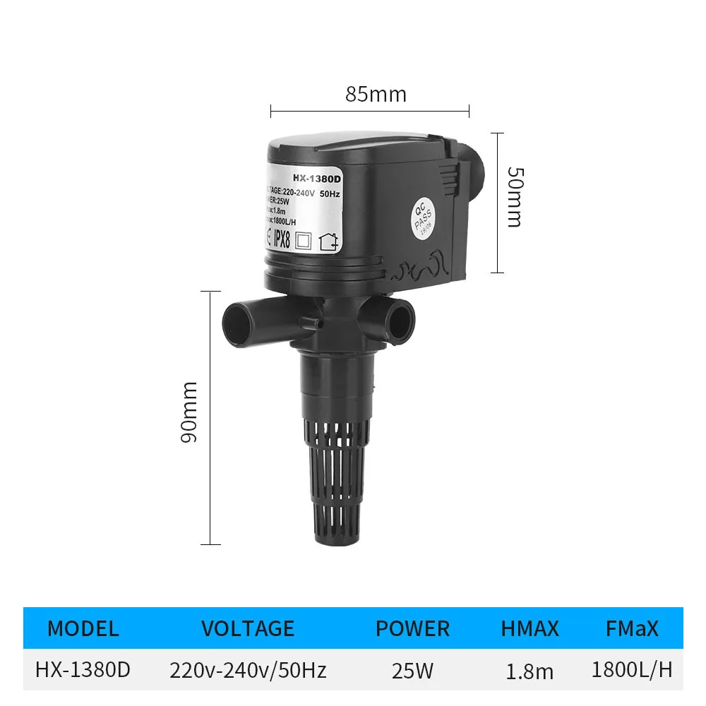 
Aquarium Submersible Filter Water Pump Fish Pond Fountain Quiet Water Change Pump Fish Tank Accessories 