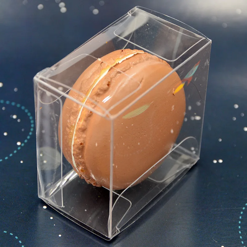 Creative Transparent Clear PVC Macaroon Cupcake Mooncake Food Packaging Gift Box With Custom Logo