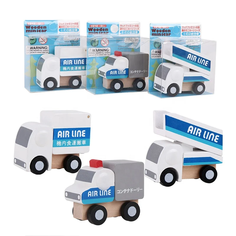 Wooden MINI Car Wooden vehicle car  Wooden Toy Wheels Car set of 12