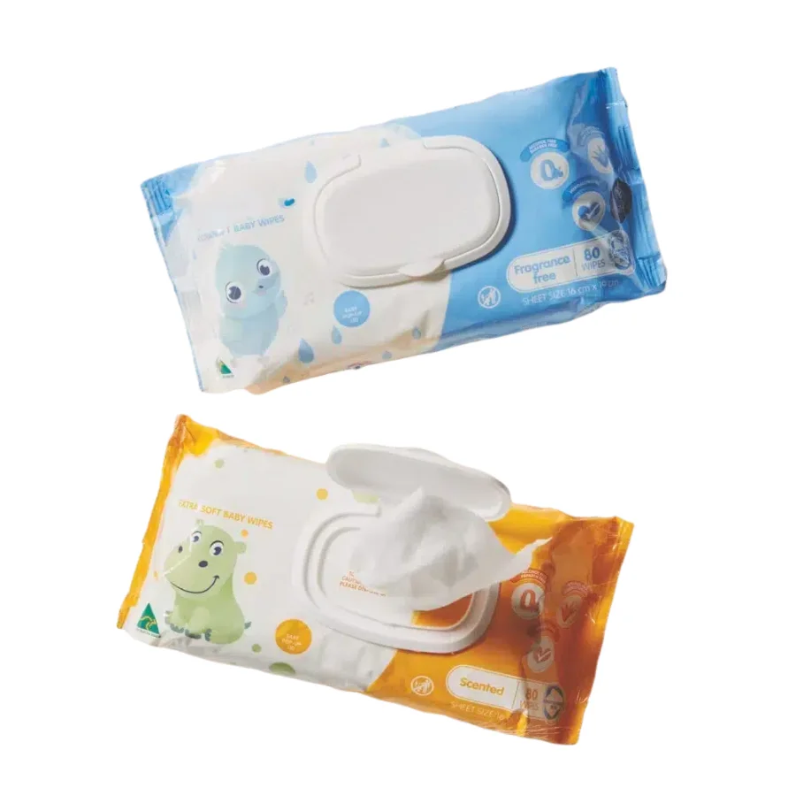 OEM Natural Body Cleaning Wipes Aqua Based Premium Baby Wipes with Lid