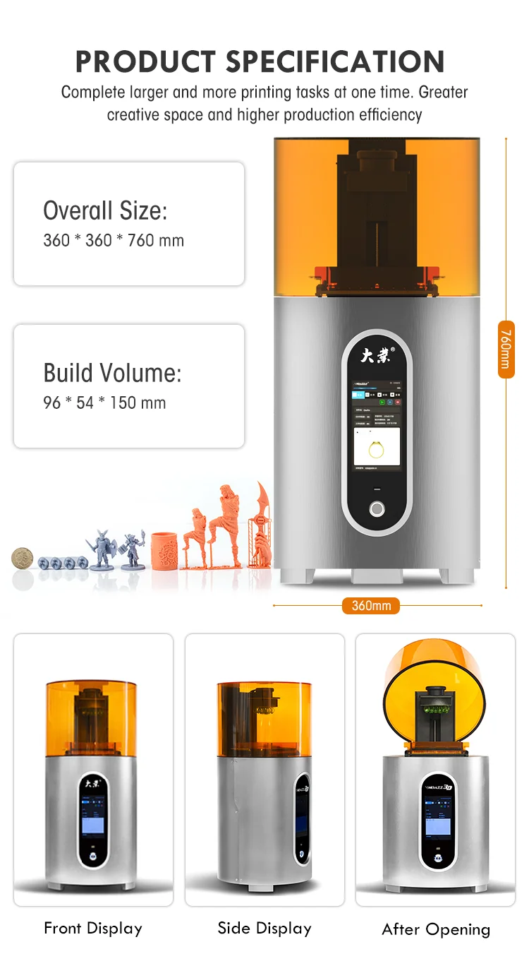 New Trending Large Size Printing Industrial Grade Dlp D100 3D Dental Printer For Producing Real High Accuracy Models