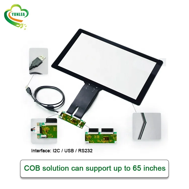 YUNLEA Large Size Anti Vandal Multi Touch Waterproof ILITEK USB PCAP 43 inch Capacitive Touch Screen Panel Kit