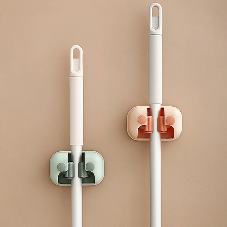 Bathroom Fixed Mop Rack Mop Hook Wall Hanging Holder Punch-free Strong Viscose Broom Storage Holder