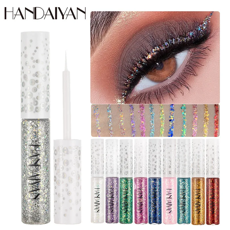 ALOBON  Shinning Liquid Eyeliner Color Bling Glitter Eyeliner Eye Pencil Highlight  Eye Liner Liquid 12 Colors