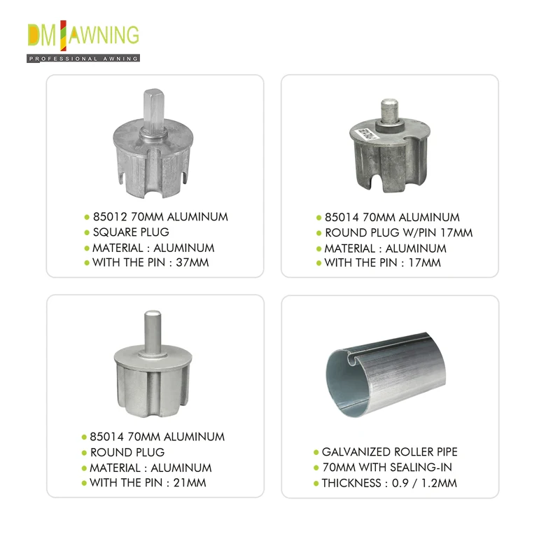Wholesale awning aluminum roller tube plug / Retractable awning end plug