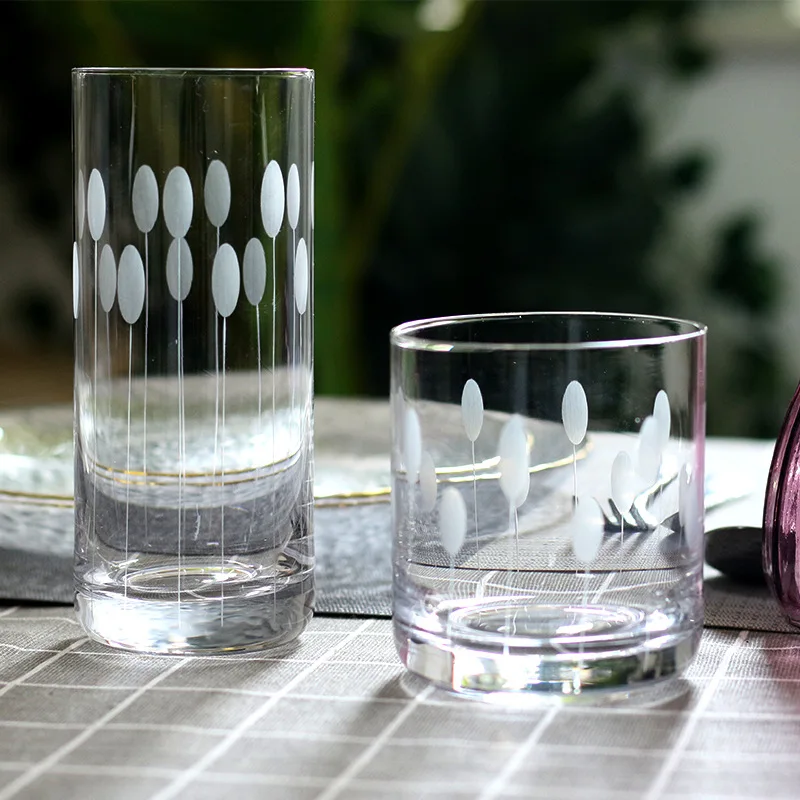  Good Design Crystal Handmade Engraved Clear Glass Cup for