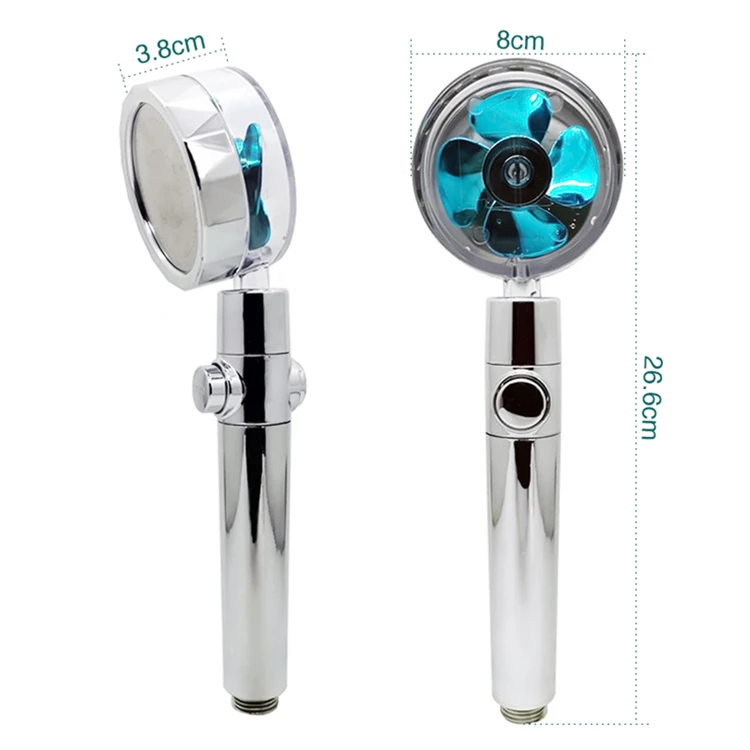 GEE-N High Pressure 360 Degree Fan Shower Head ABS Hand Shower With One Stop Button Bathroom