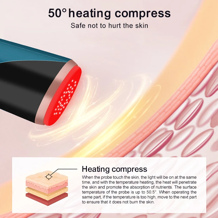 Home Use Skin Firming Beauty Machine Heating Led Facial Eye Massager Red Lights Vibration Face Lifting  Wrinkle Removal Machine