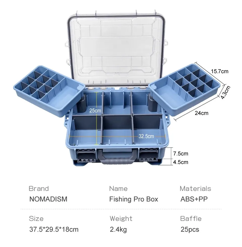 2024 Patent Design Large Capacity Double Layer Waterproof Plastic Fishing Tackle Box for River Lake Outdoor Fishing Storage Bag