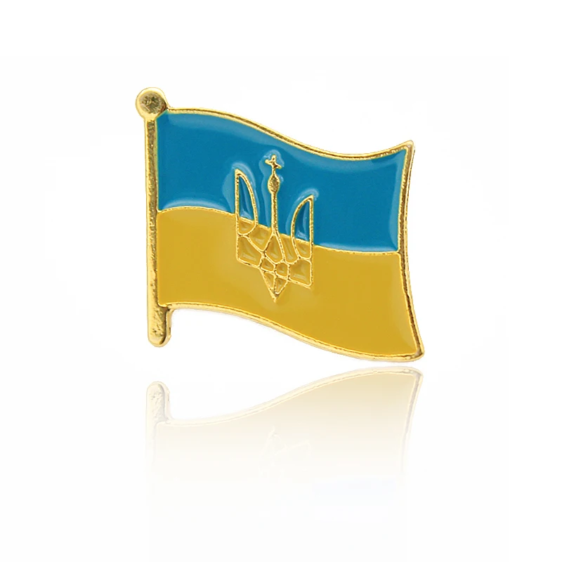 National emblem Ukraine Brooches Ukrainian flag territory Map Pins Symbol national rejuvenation in Ukraine Alloy badge jewelry
