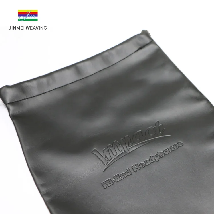 custom PU leather drawstring bag travel toiletry accessories pouch headphone gift bag wholesale makeup pouch