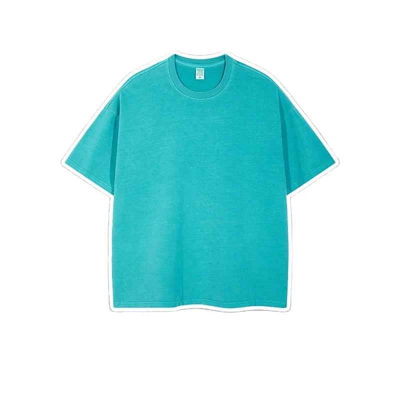 250g 100% cotton oversized tshirt heavy weight drop shoulder short sleeve streetwear clothes men stone black washed tshirt