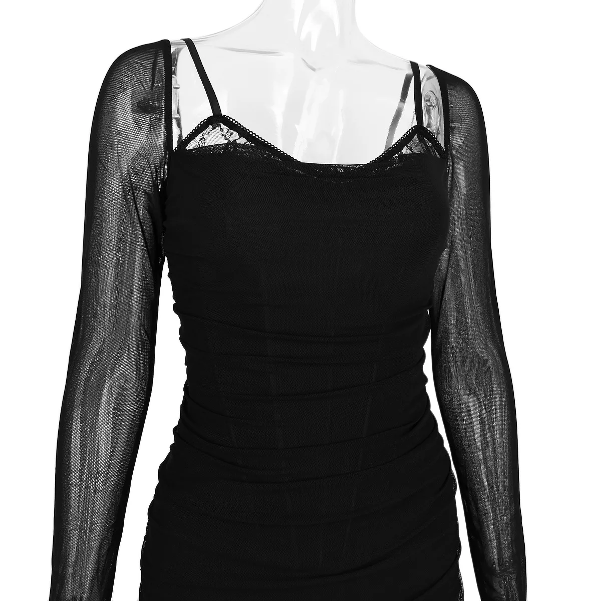 Wholesale ladies undefined Manufacturers for customs clothes stock mesh lace black maxi evening party dress for women