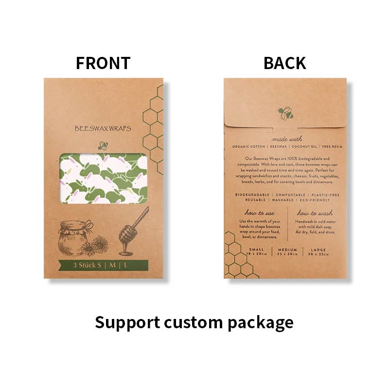 Stable quality natural eco-friendly beeswax food storage wraps beeswax wrap