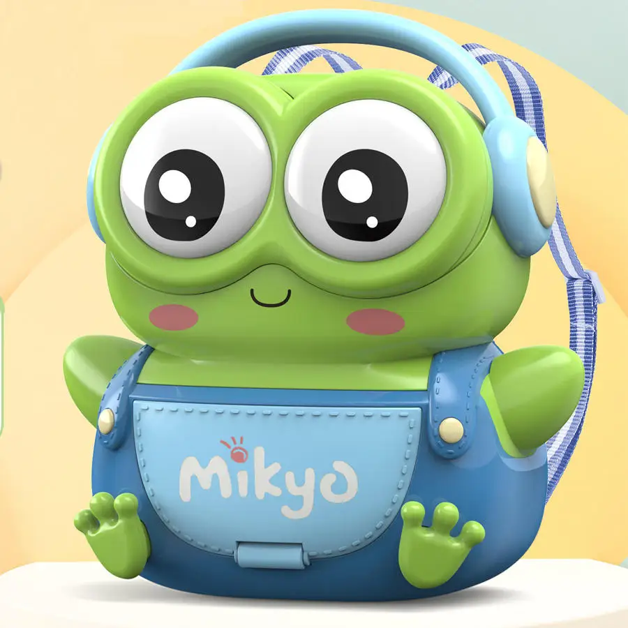Battery Power Cute Frog Backpack Money Musical Frog Fingerprint Touch Digital Custom Password Atm Savings Piggy Bank For Kids