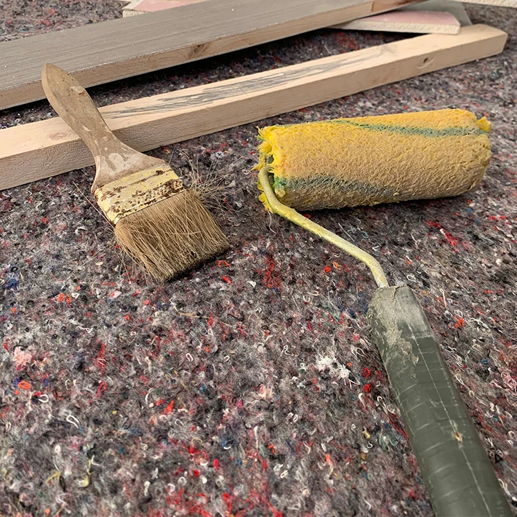 Recycled Cotton Polyester Mixed Fiber Ground Protect Painting Fleece Velo Multiusos Waterproof Fabric