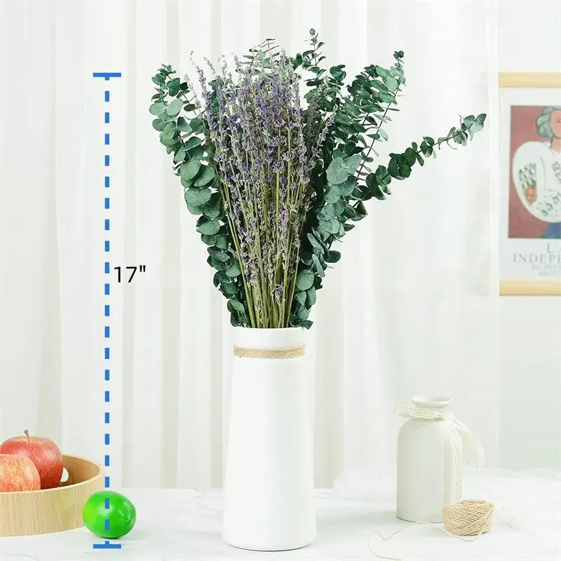 Hot selling boho decorative dried flowers dry bouquets lavender white preserved eucalyptus stems for living room decor