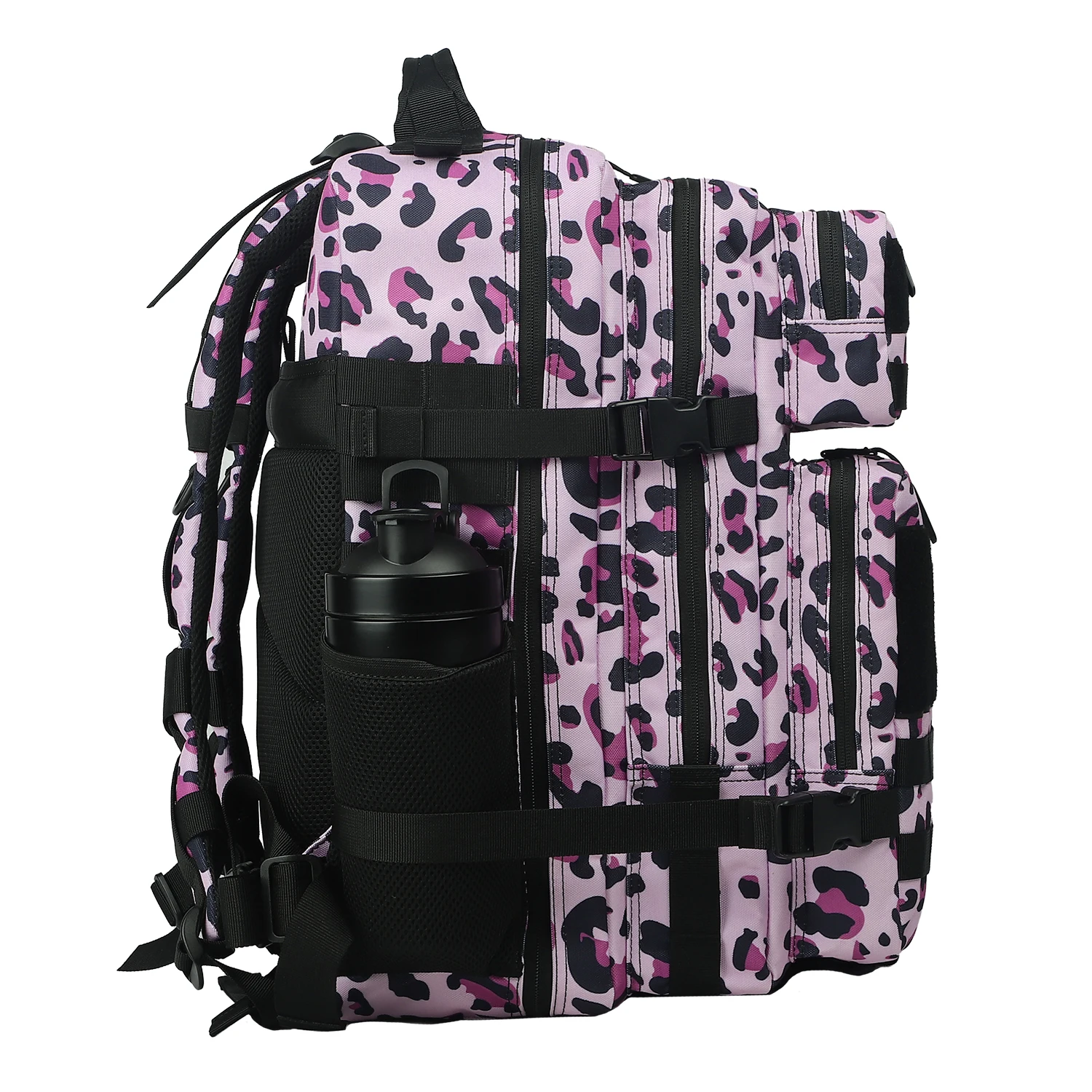 LAMGOYI custom logo 45L fitenss backpack pink leopard waterproof hiking bag athletic tactical gym backpacks gym bag