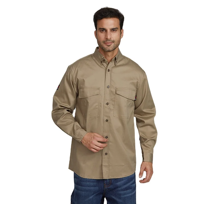 wholesale nylon cotton frc fire resistant flame resistant welder fireproof work shirts for men