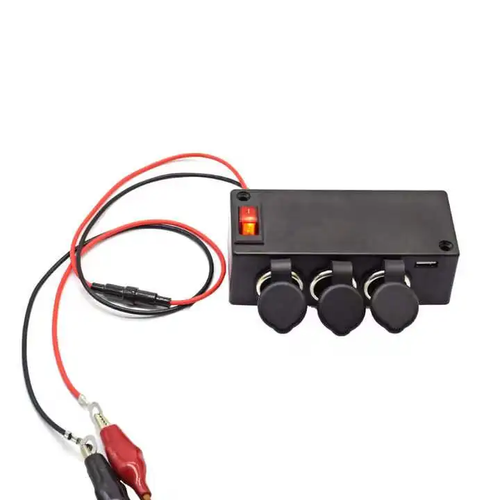 12V/24V 3-Socket 120W DC Power Car Splitter with Switch Cigarette Lighter Socket 3 Way Plug /socket female Plug Socket