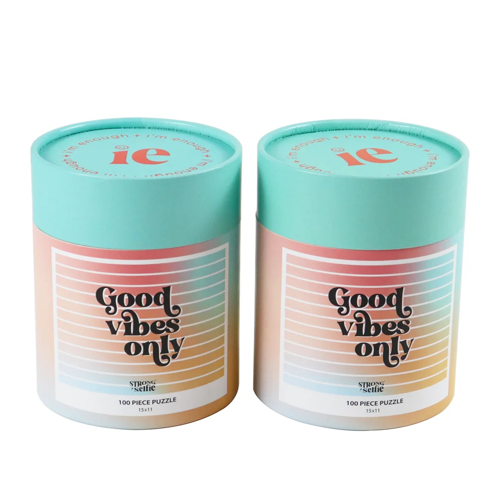 Biodegradable Custom Printed Empty Round Cylindrical Tall Cajas De Carton Tube Shape Cardboard Round Tea Box Packaging