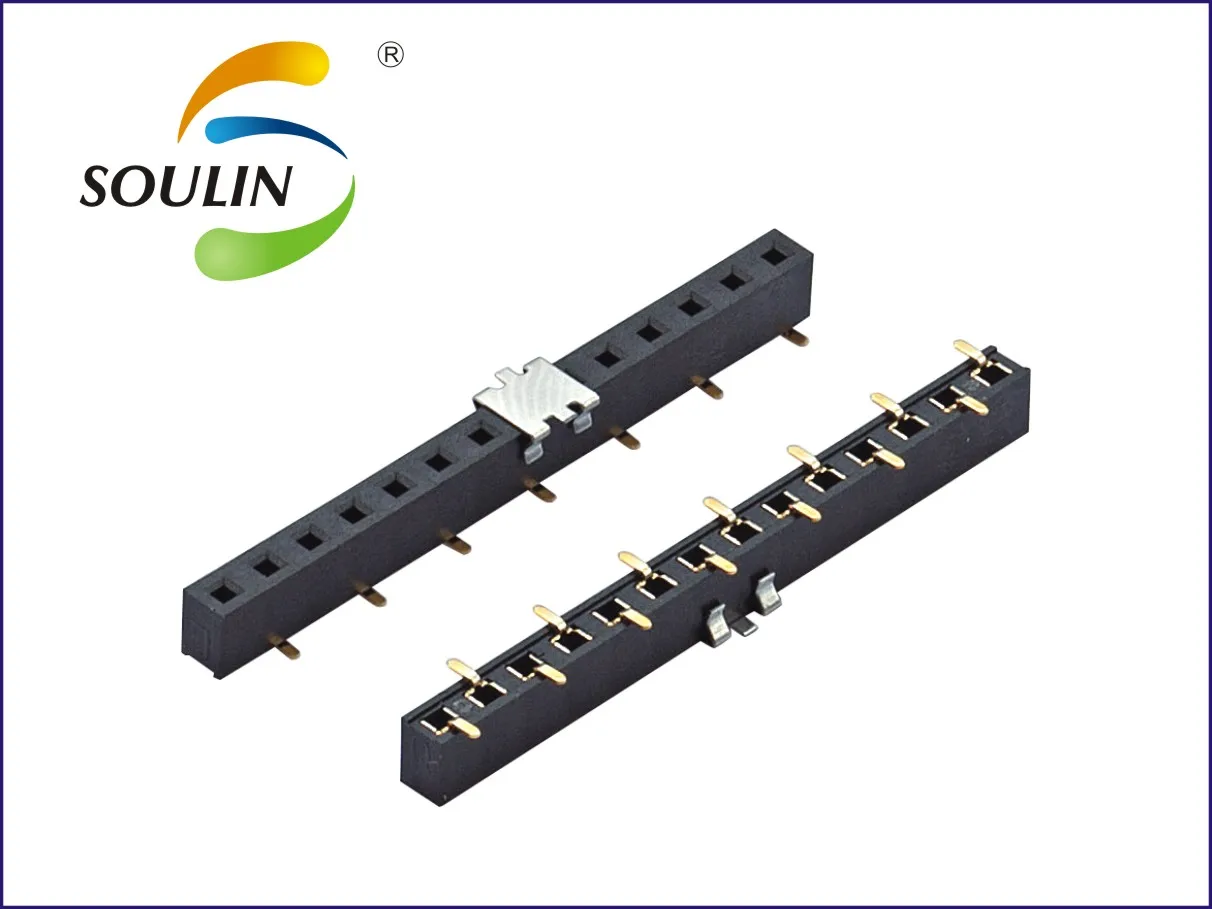 Однорядный прямоугольный штырьковый провод для платы с разъемом «мама», шаг 1,27 мм, 2,54 мм