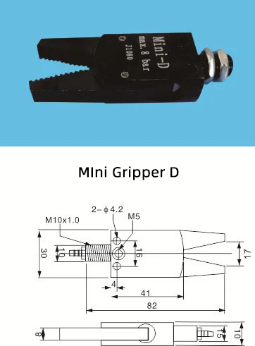 Professional Accessories MINI D Max 8 Bar Aluminum Alloy Gripper Mini Air-operated Clamp Robot Hand Gripper For Manipulator Arm