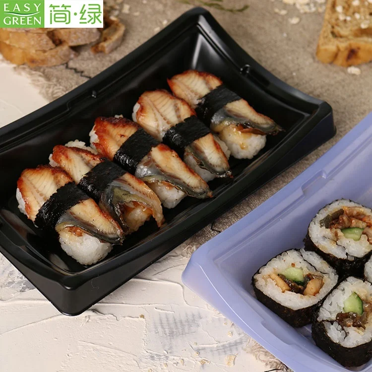 
Easy Green wholesale disposable plastic japanese sushi party display tray 