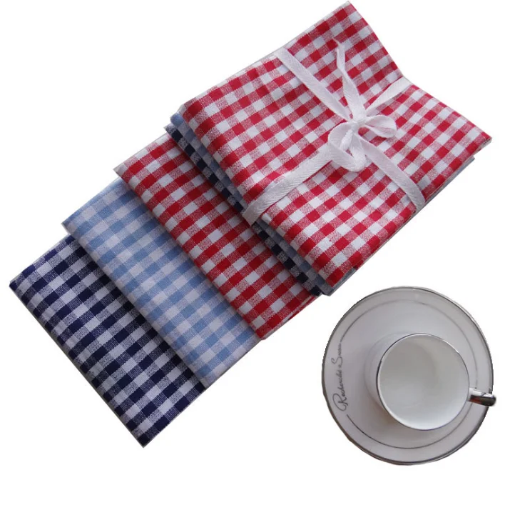 
Kitchen Cloth Yarn-Dyed Lattice Tea Towel Gourmet Background Cloth Napkin 