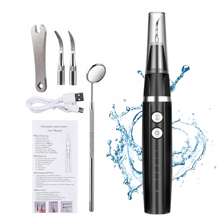 High Quality Ultrasonic Tooth Cleaner IPX7 Waterproof Teeth Stain Remover Deep Clean Ultrasonic Plaque Remover