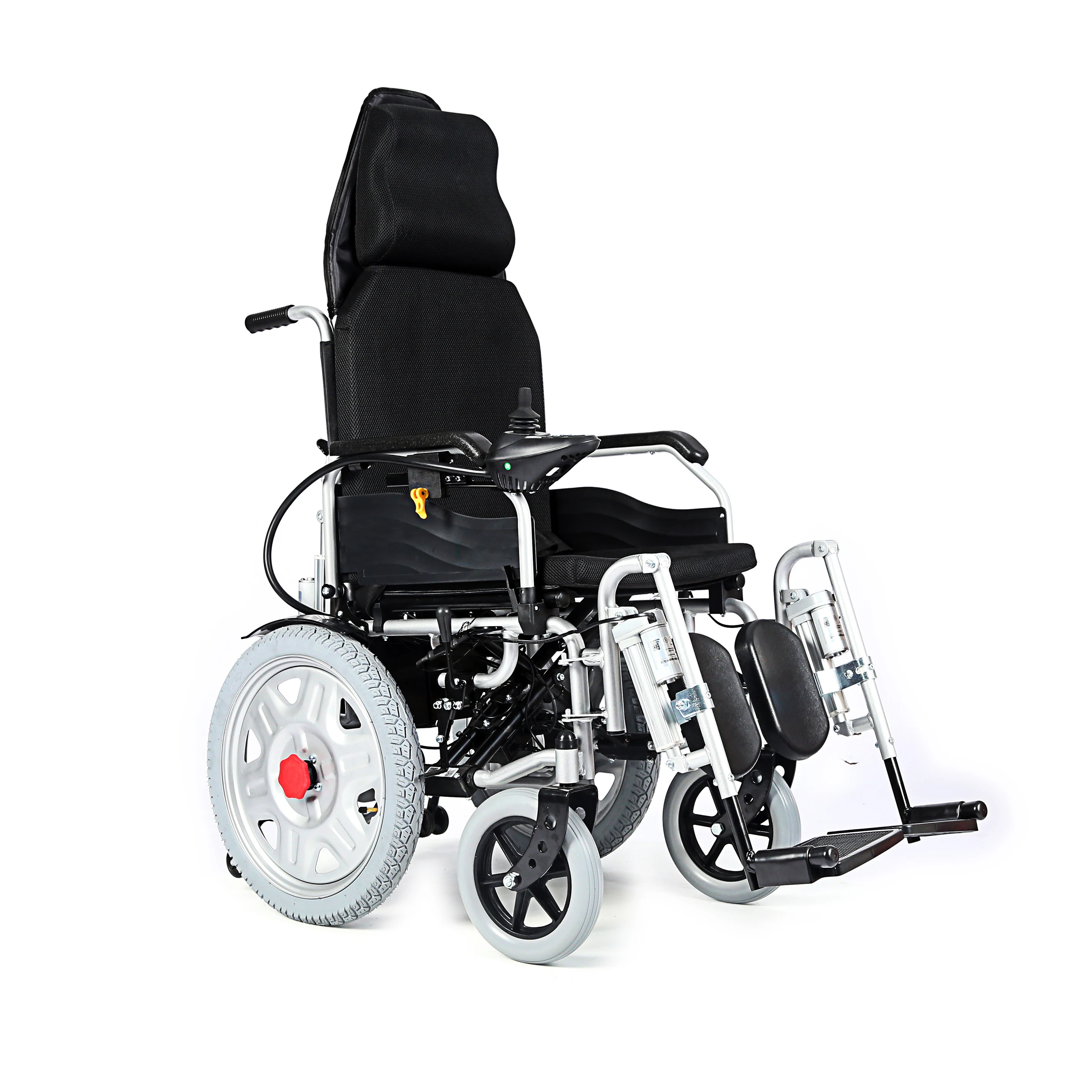 Jerry Reclining Electric Power Portable Wheelchair with Electromagnetic Brake for Disabled Adult