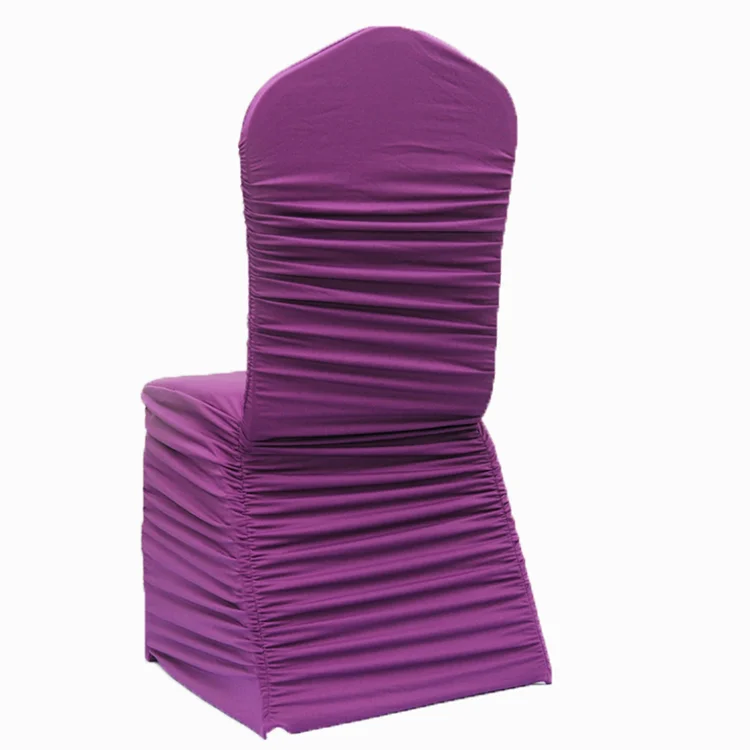 Wholesale wedding Ruffled stretch spandex banquet chair cover factory