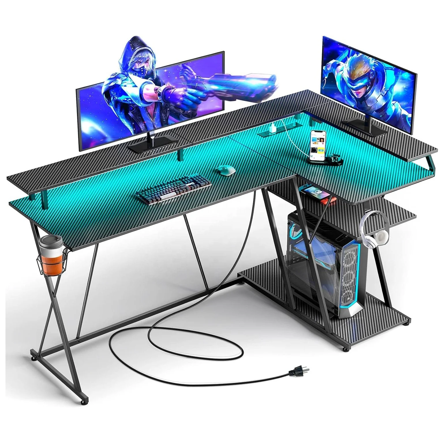 L shape Computer Desk L-Shaped Corner Desk Home Office Workstation Gaming Desk