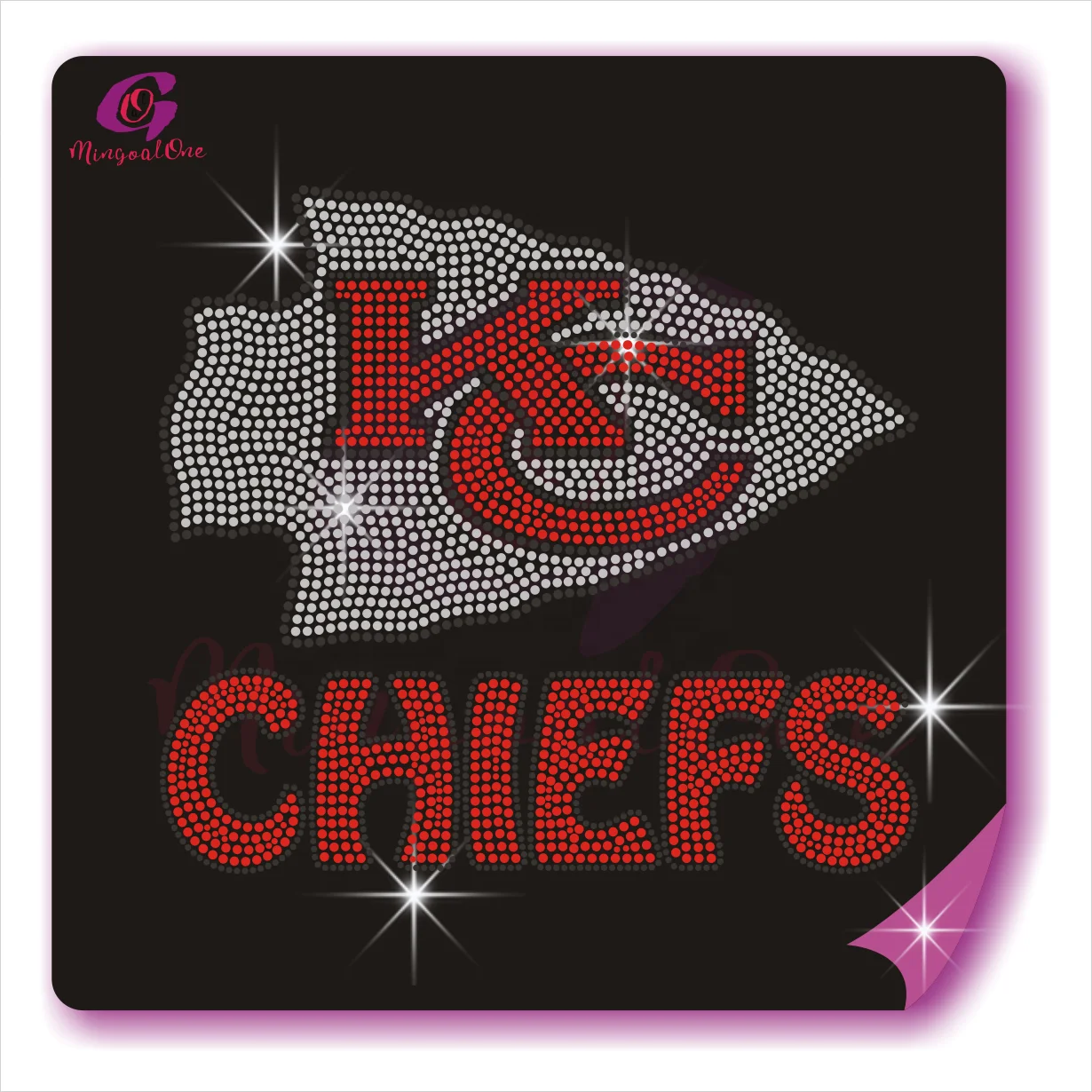 Recommend Fashion Teams Logo Bling Crystal Hot Fix Rhinestone Transfer Designs Custom NFL Rhinestone Iron On Motif