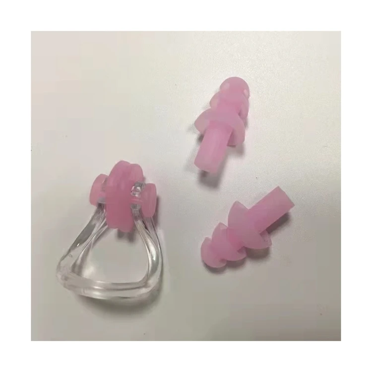 Most Popular Customized Logo Comfortable Silicone Earplugs Transparent Ear Plugs For Swimming With Nose Clip