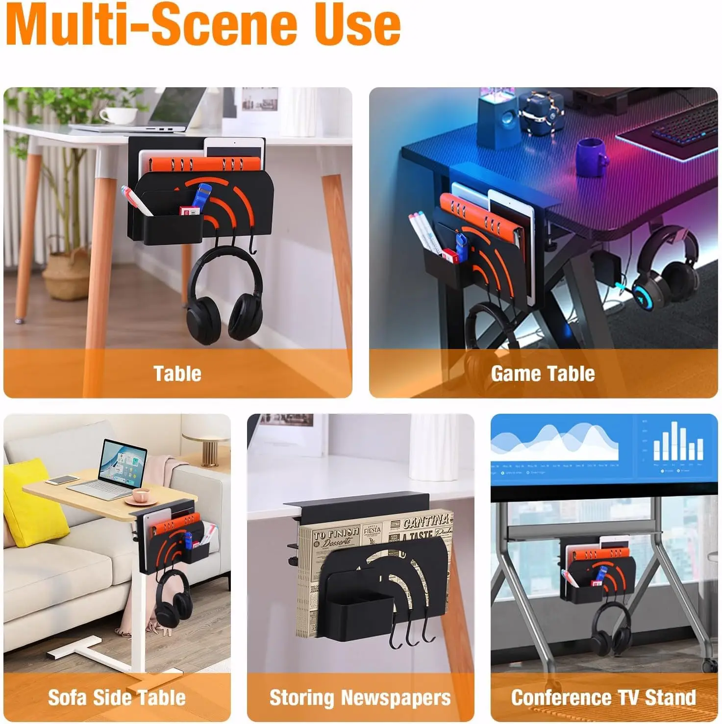 Desk Side Storage Laptop Holder Under Desk Storage Side Desk Organizer