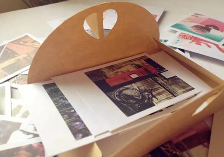 New love button brown kraft paper business invitation greeting cards packaging folding envelopes