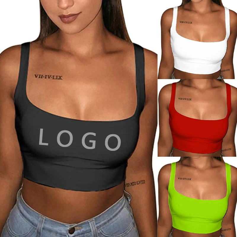  2021 New Custom Stretch Wireless Seamless Sport Yoga Bra Fitness Tank Women Plain Crop